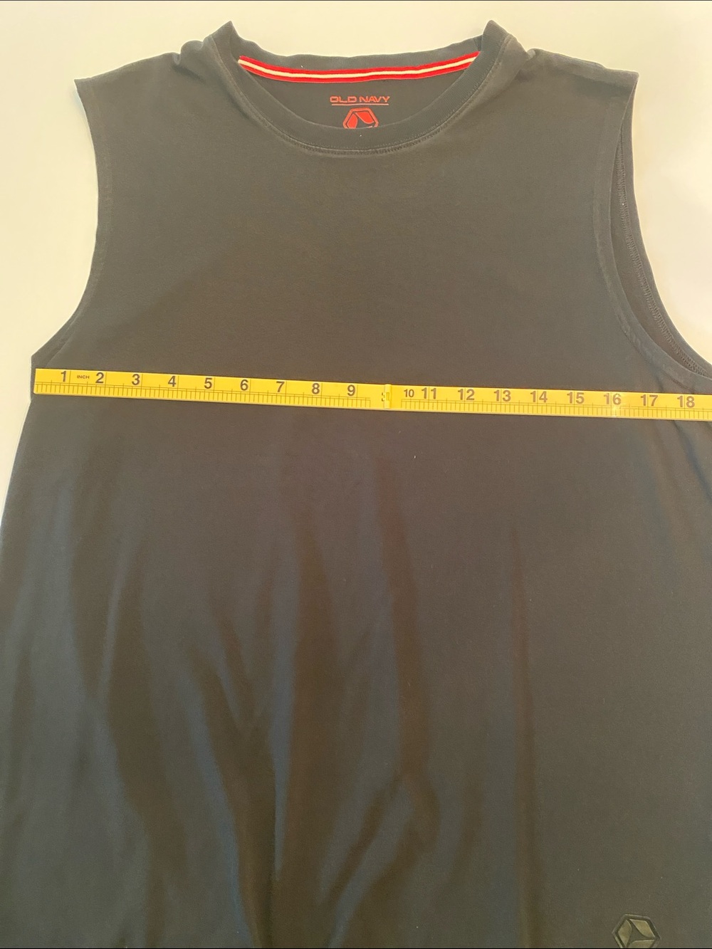 Old Navy Men's Black Sleeveless Athletic Tank Top with Red Trim